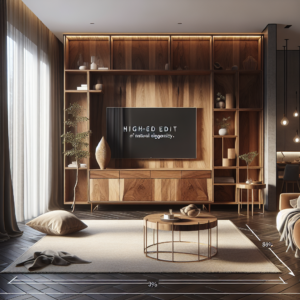 Mueble TV de nogal en salon elegante